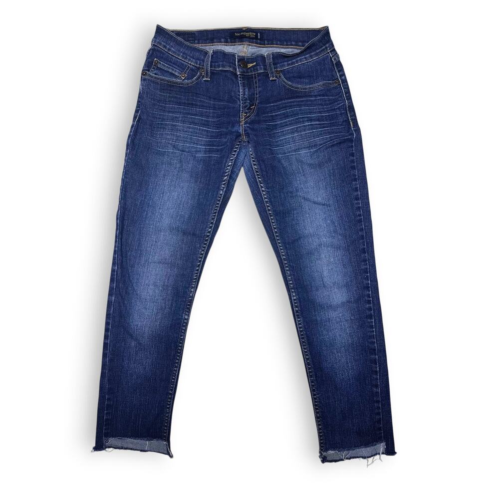 Levis Too Superlow 524 Low Rise Skinny Jeans Raw Frayed Hem Size 3/3M